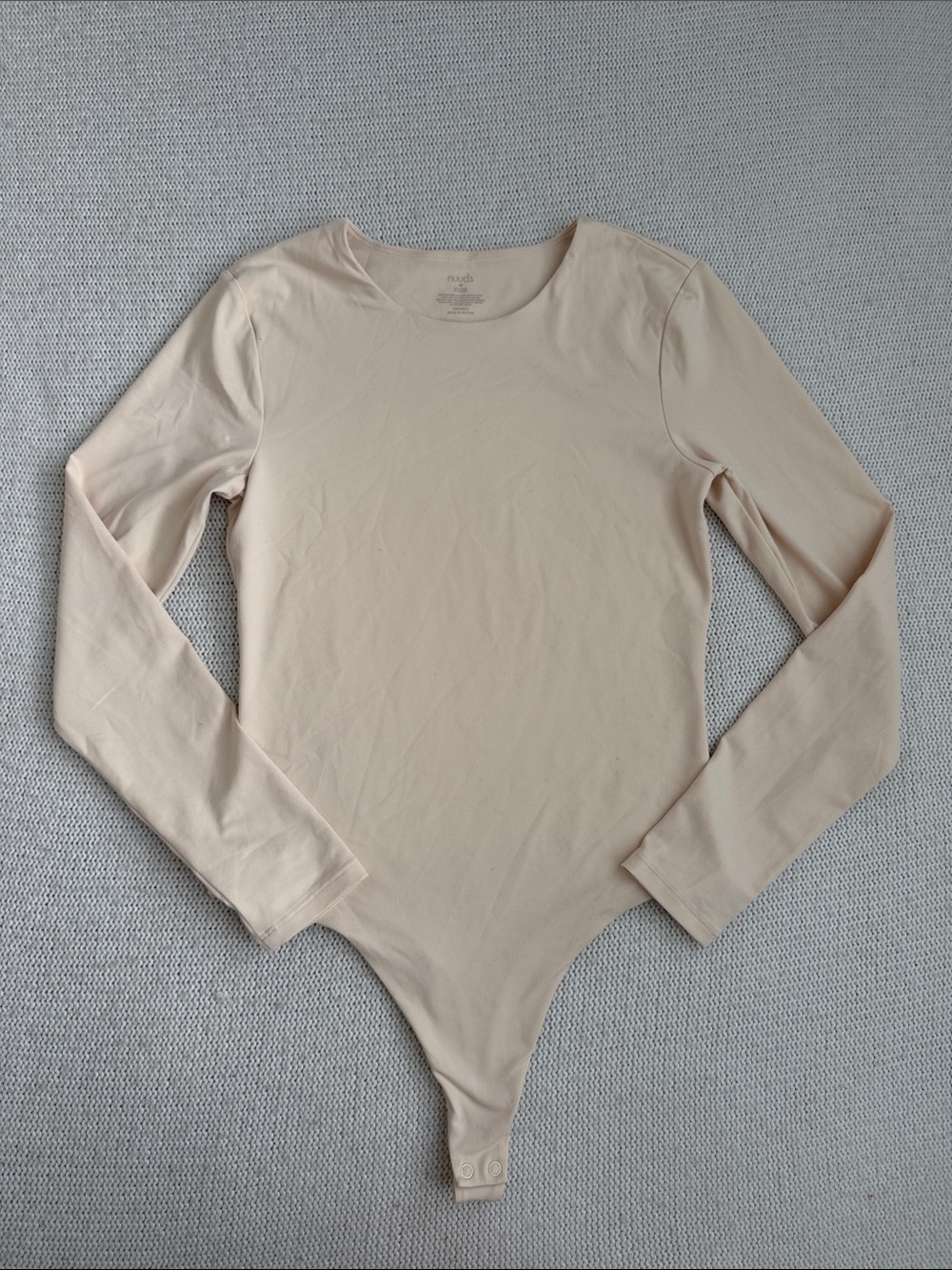 Nuuds Long Sleeve Body Suit Cream Size Medium